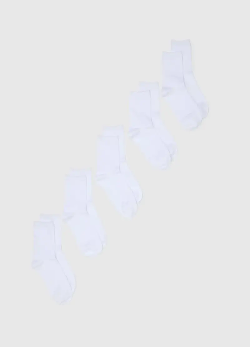 Multipack Calzini Bianchi In Misto Cotone Regular Fit, Donna, Bianco
