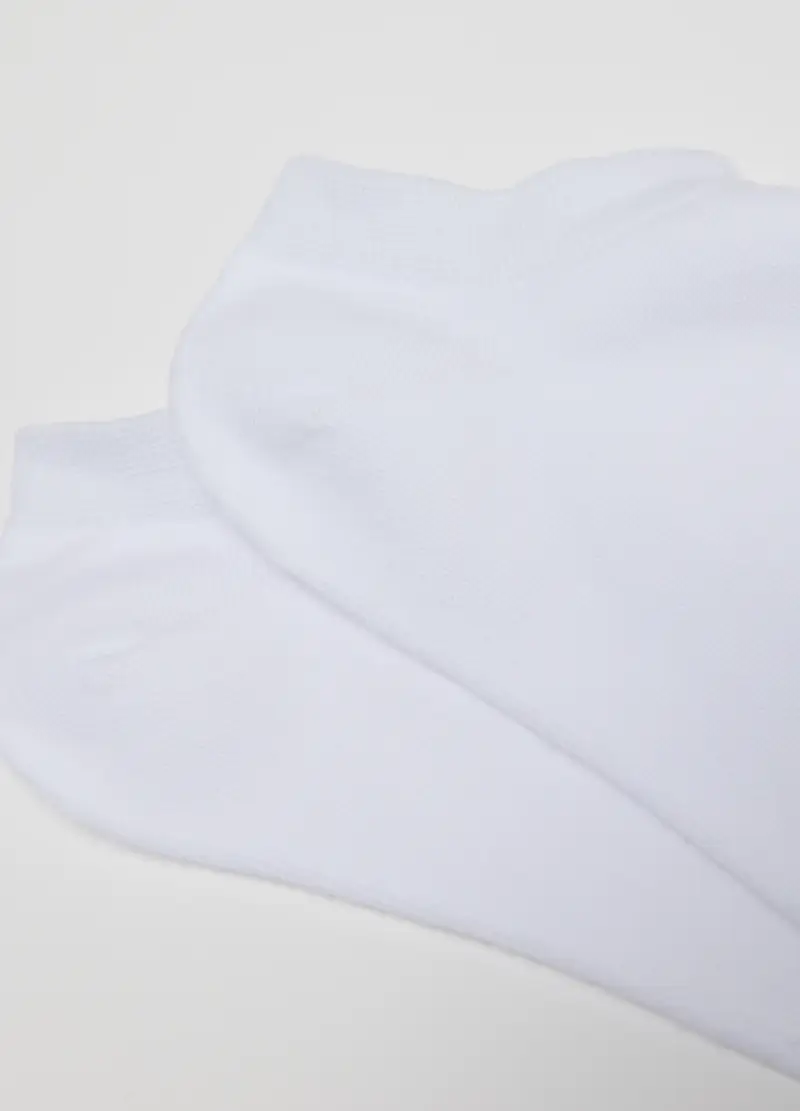 Multipack Calzini Corti Bianchi In Misto Cotone Regular Fit, Donna, Bianco miniatura 3