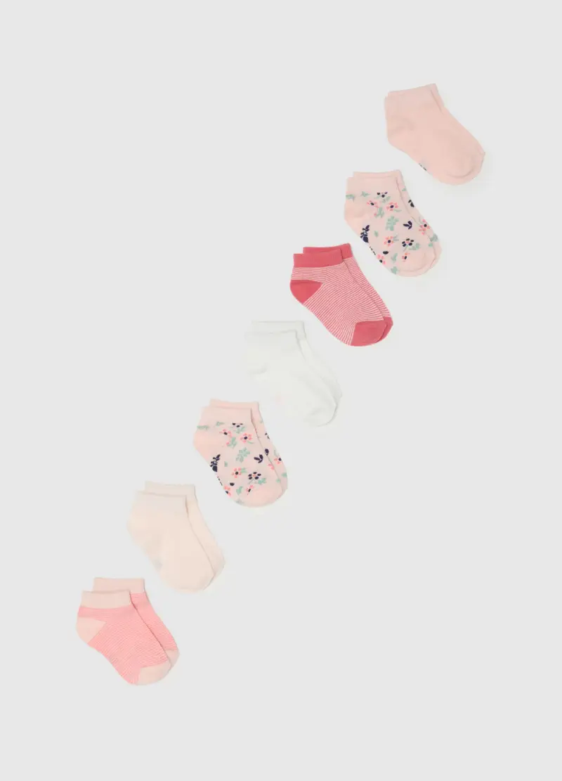 Multipack Calzini Da Ragazza In Cotone Multicolor, Bambina, Multicolor