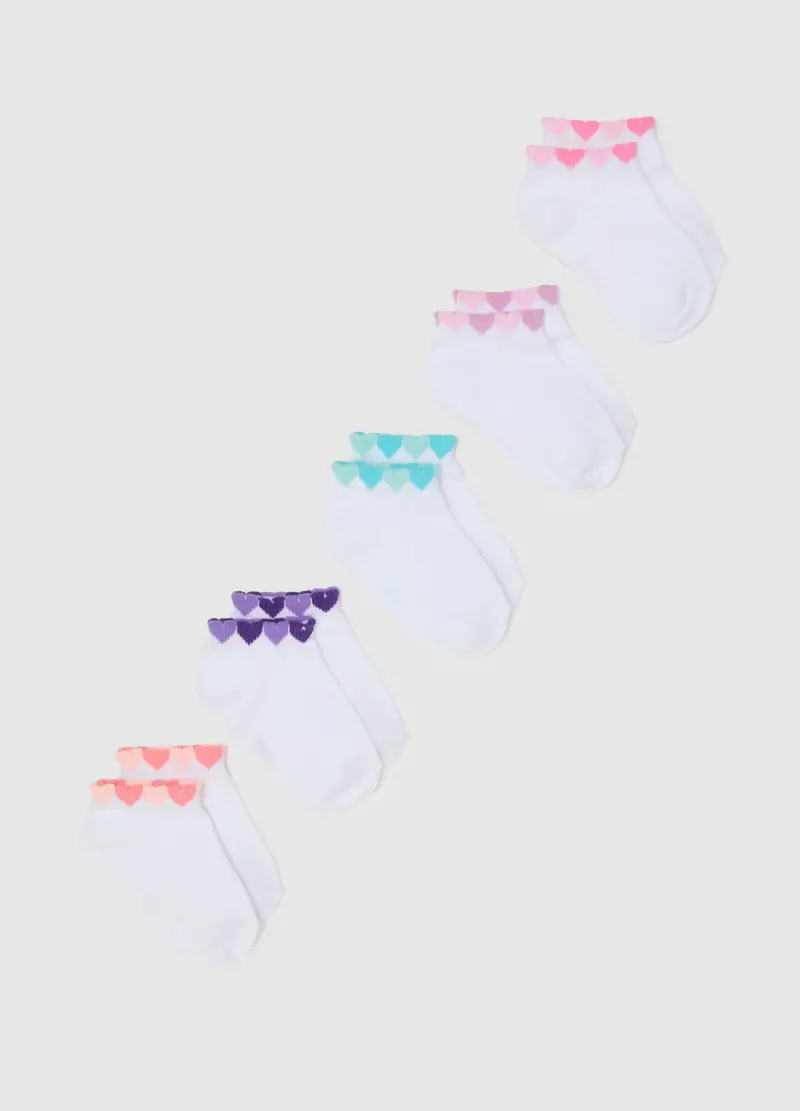 OVS, Multipack Di Calzini Da Bambina In Cotone Multicolor Elasticizzati, Multicolor, Taglia: 25/27