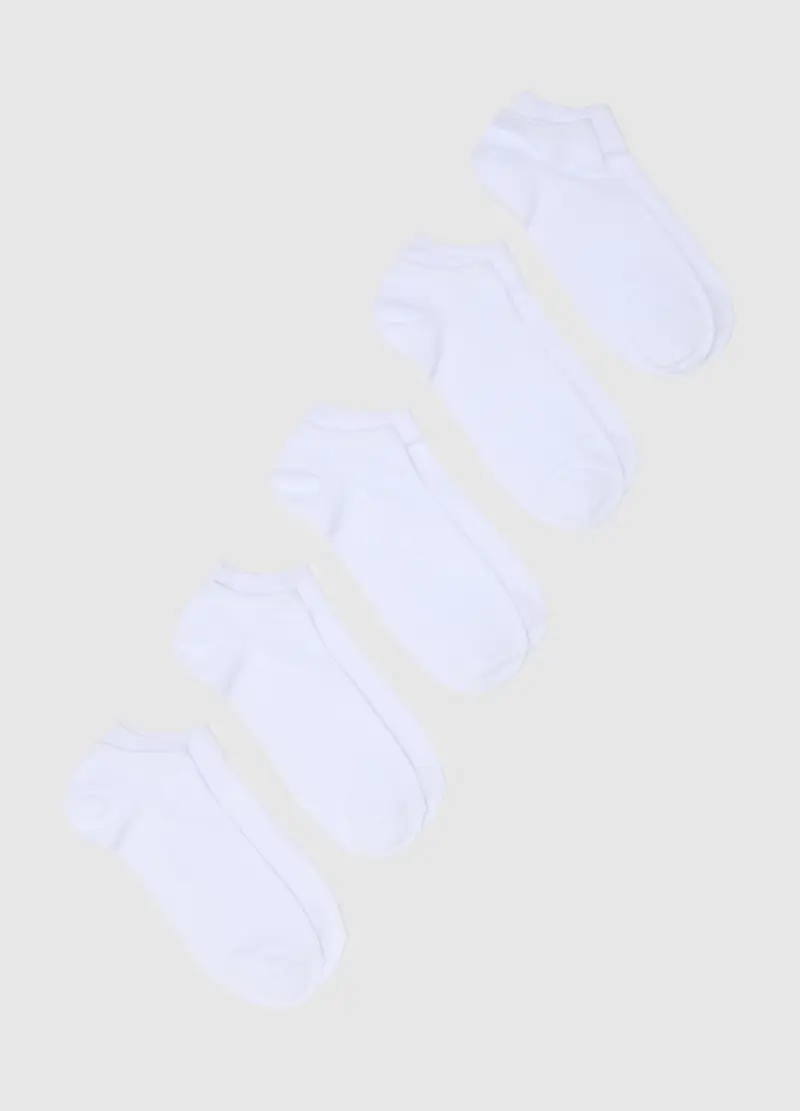 OVS, Multipack Di Calzini Da Uomo In Misto Cotone Bianchi, Bianco, Taglia: 38-42