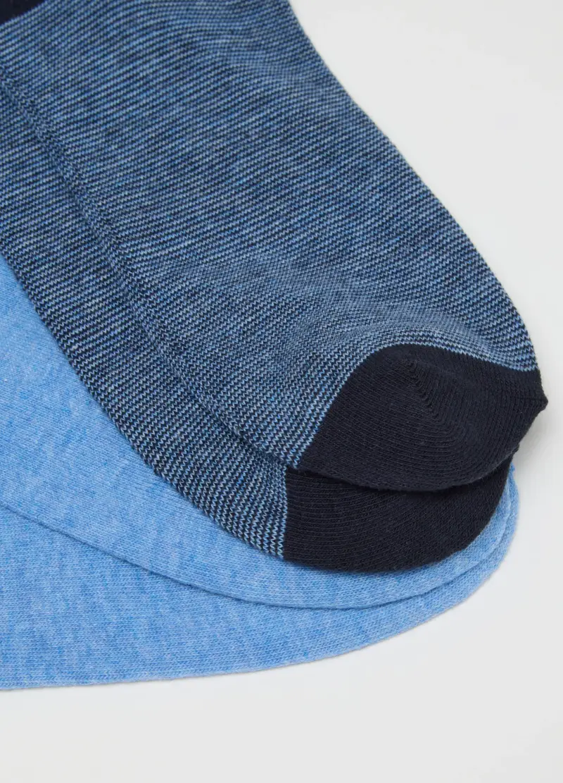 Multipack Di Cinque Pariscarpa Azzurre E Blu In Cotone Stretch, Uomo, Multicolor miniatura 2