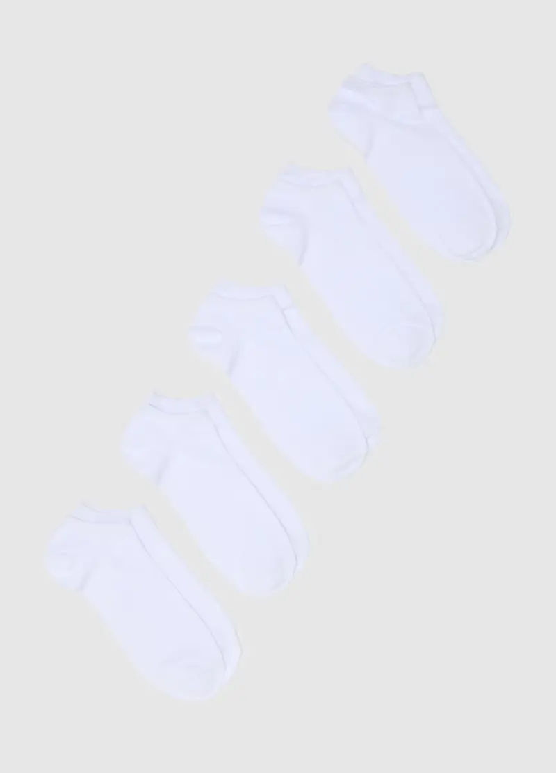 Multipack Di Cinque Pariscarpa Bianchi In Misto Cotone, Uomo, Bianco