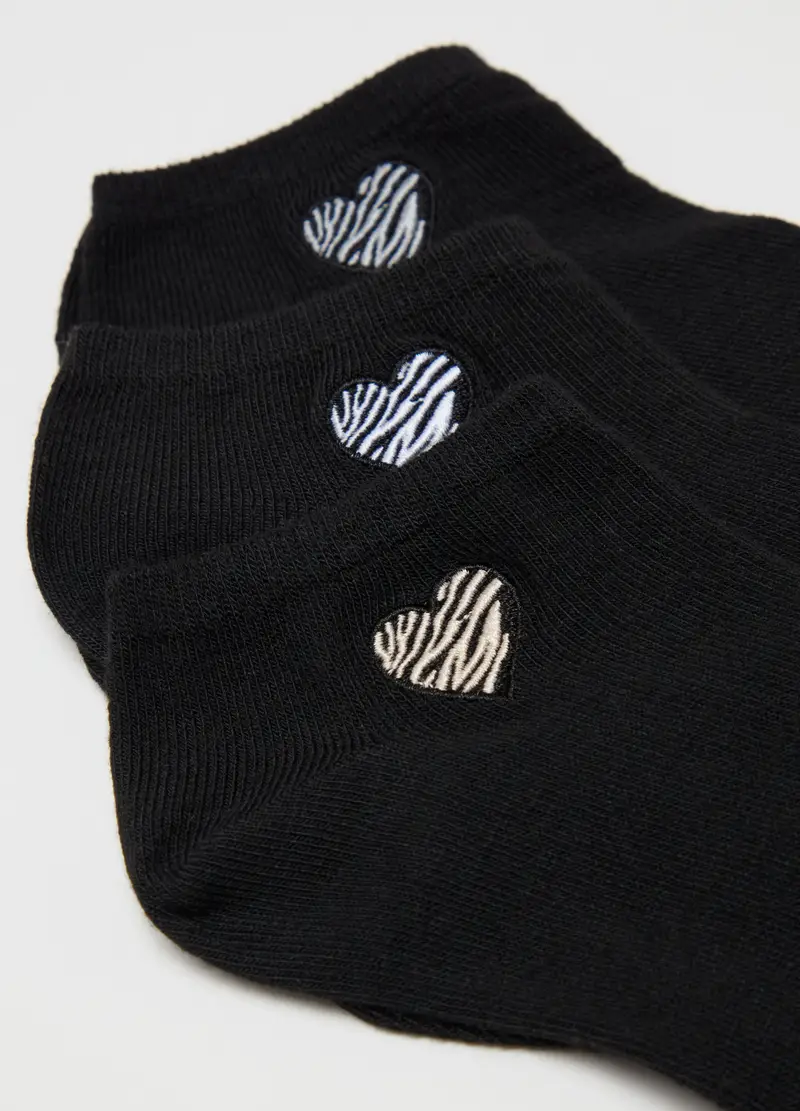 Multipack Di Cinque Pariscarpa Con Ricamo Cuore, Donna, Nero miniatura 2