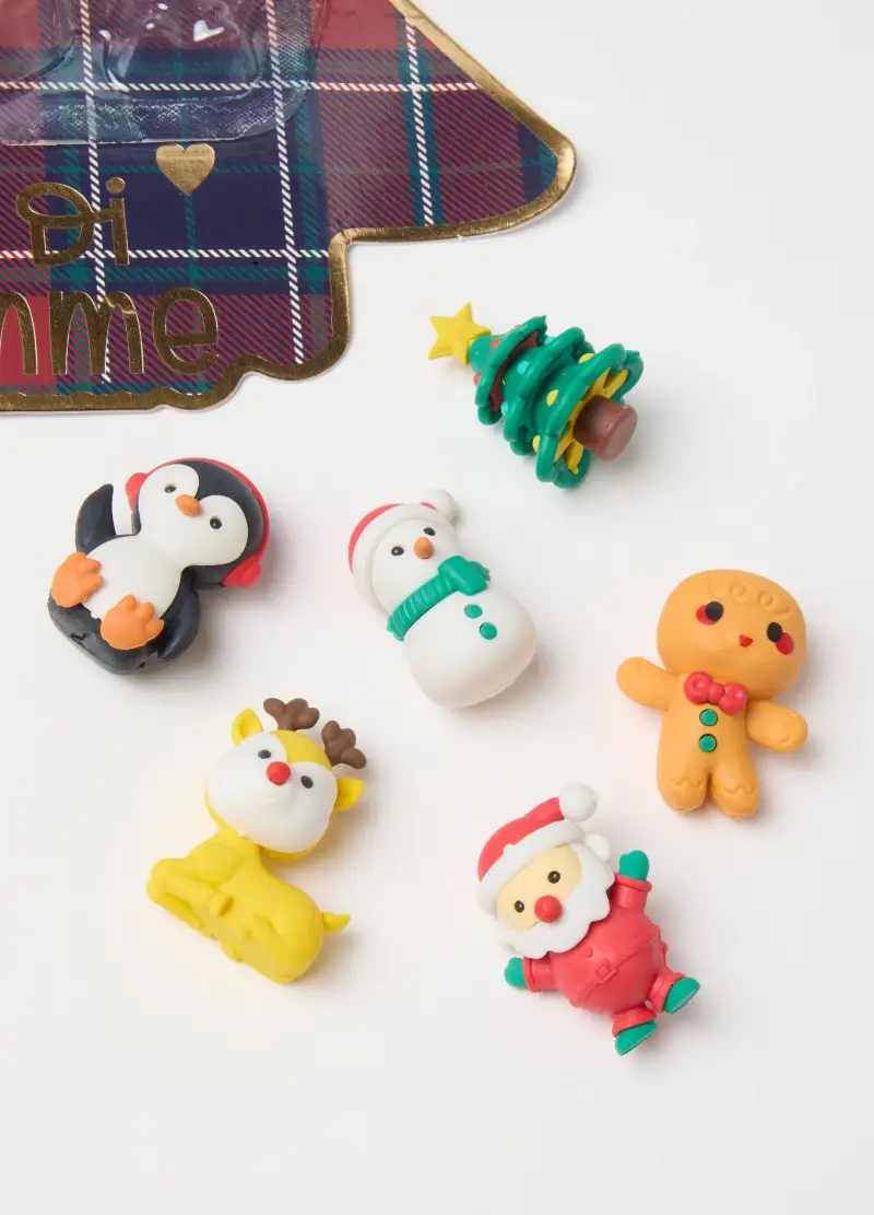 Multipack Gomme Natalizie Multicolor In Gomma Naturale, Donna, Multicolor miniatura 2