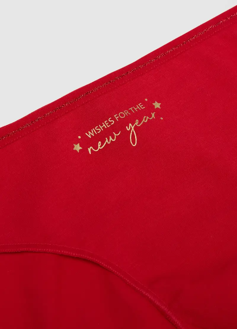 Mutande In Cotone Elasticizzato Rosse, Donna, Rosso miniatura 2