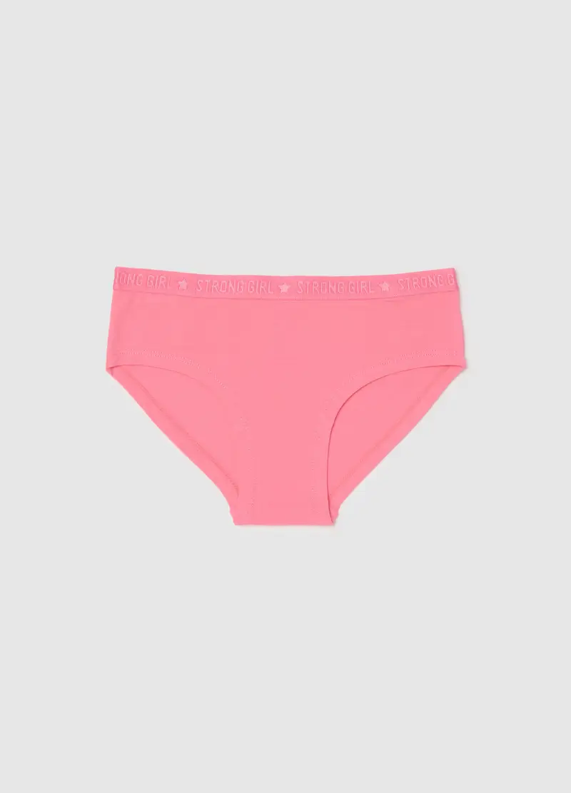 Mutandina Da Ragazza In Cotone Elasticizzato Rosa, Bambina, Rosa