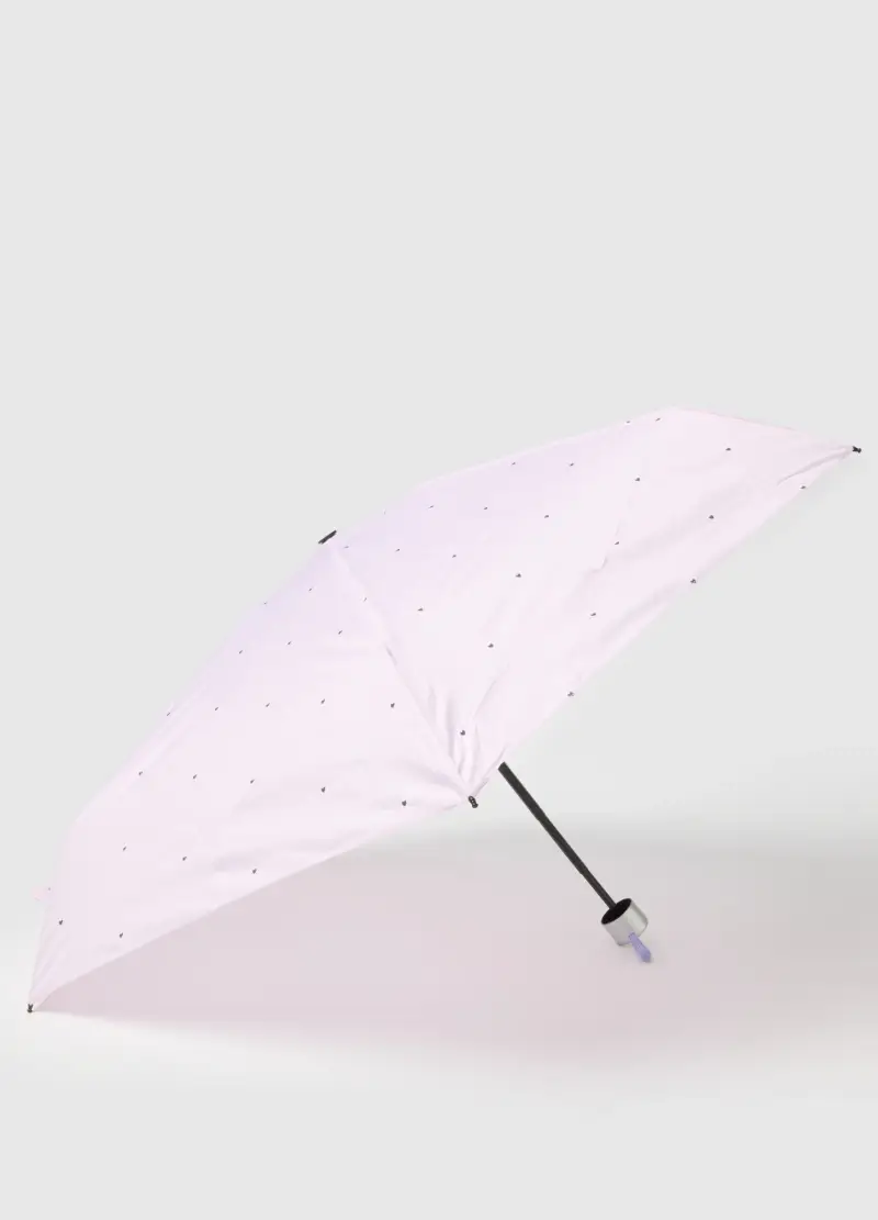 , Ombrello Compatto Rosa Con Design A Cuori, Donna, Rosa miniatura 2