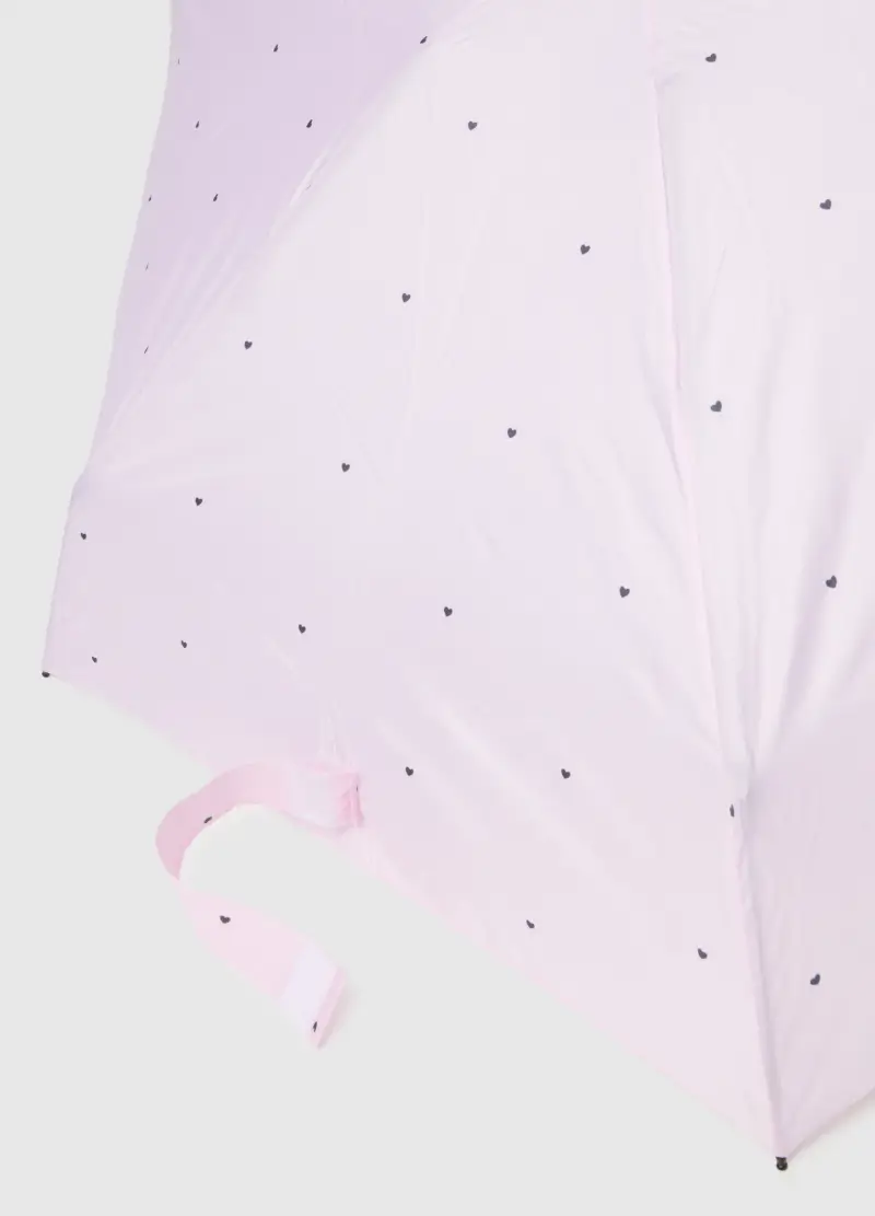 , Ombrello Compatto Rosa Con Design A Cuori, Donna, Rosa miniatura 3