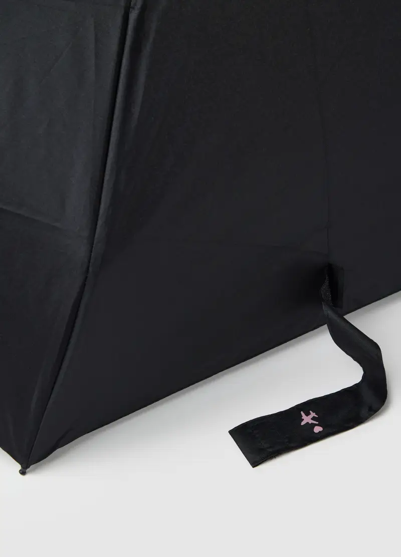 OVS, Ombrello Nero Con Scritta, Donna, Nero, Taglia: ONE SIZE miniatura 2