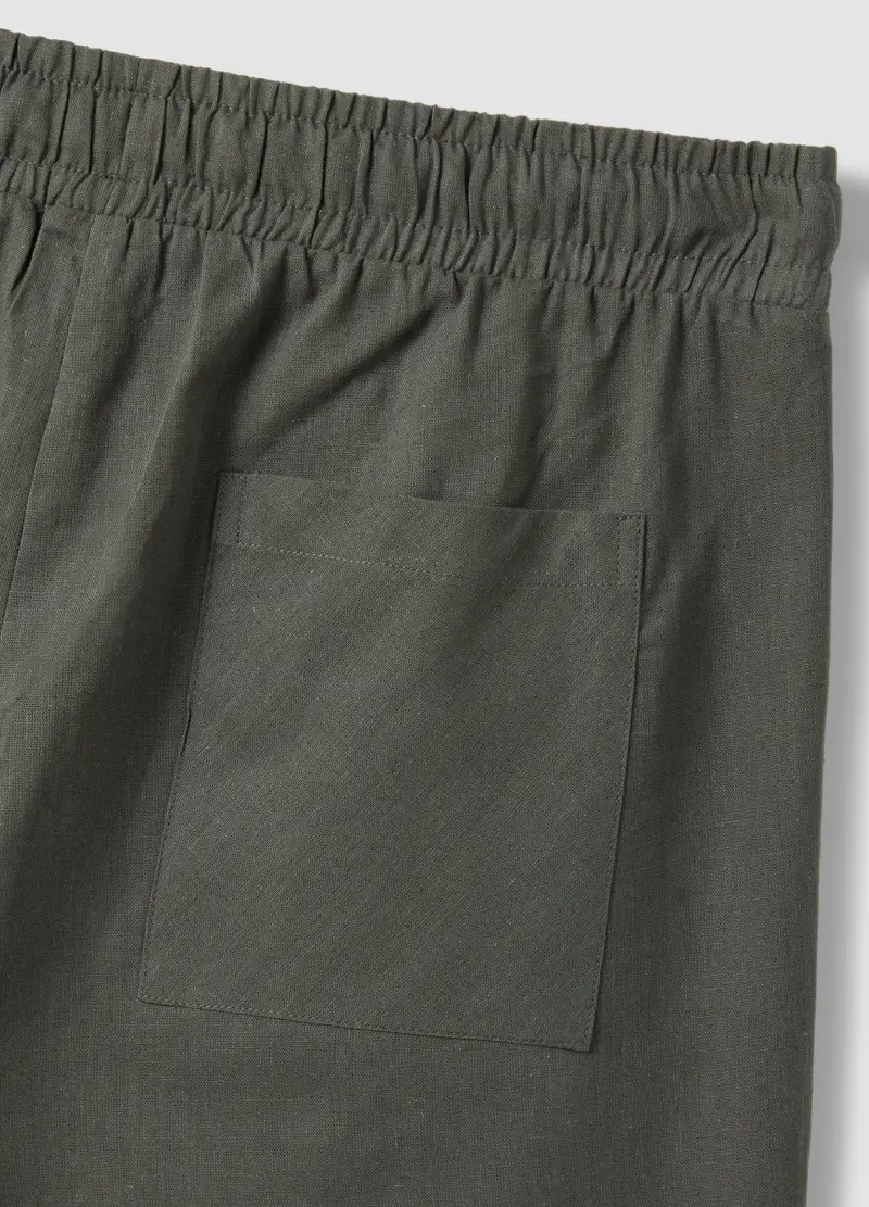 Pantaloncini Pigiama In Misto Cotone E Lino Verde Regular Fit, Uomo, Verde miniatura 2