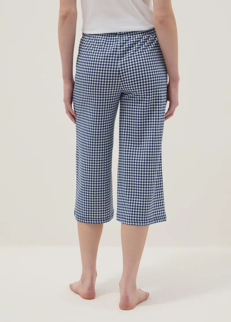 Pantaloncini Pigiama In Puro Cotone A Quadri Multicolor Regular Fit, Donna, Multicolor miniatura 3
