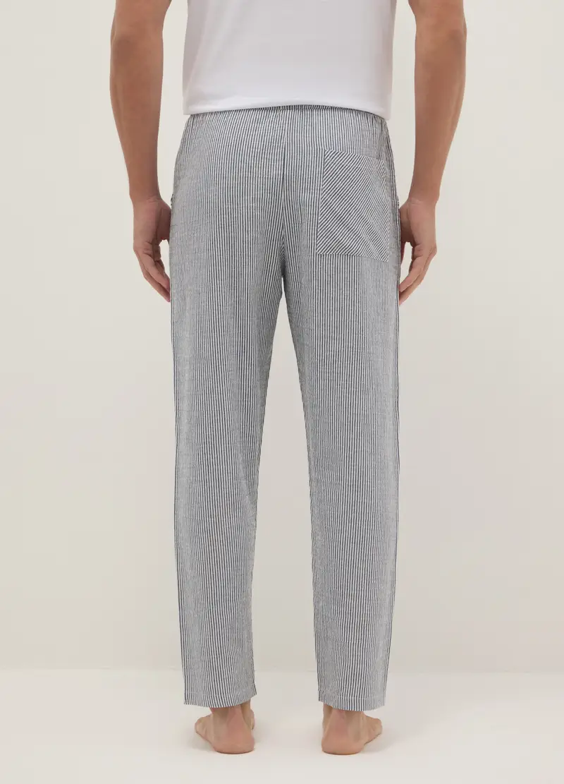 Pantaloncini Pigiama In Puro Cotone A Righe Multicolor Regular Fit, Uomo, Multicolor miniatura 3