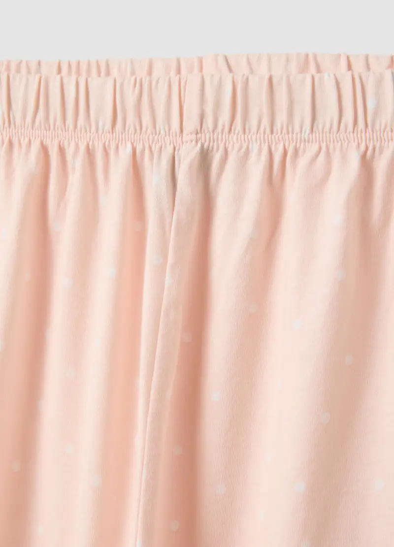 Pantaloncini Pigiama In Puro Cotone Rosa A Pois Regular Fit, Donna, Rosa miniatura 2
