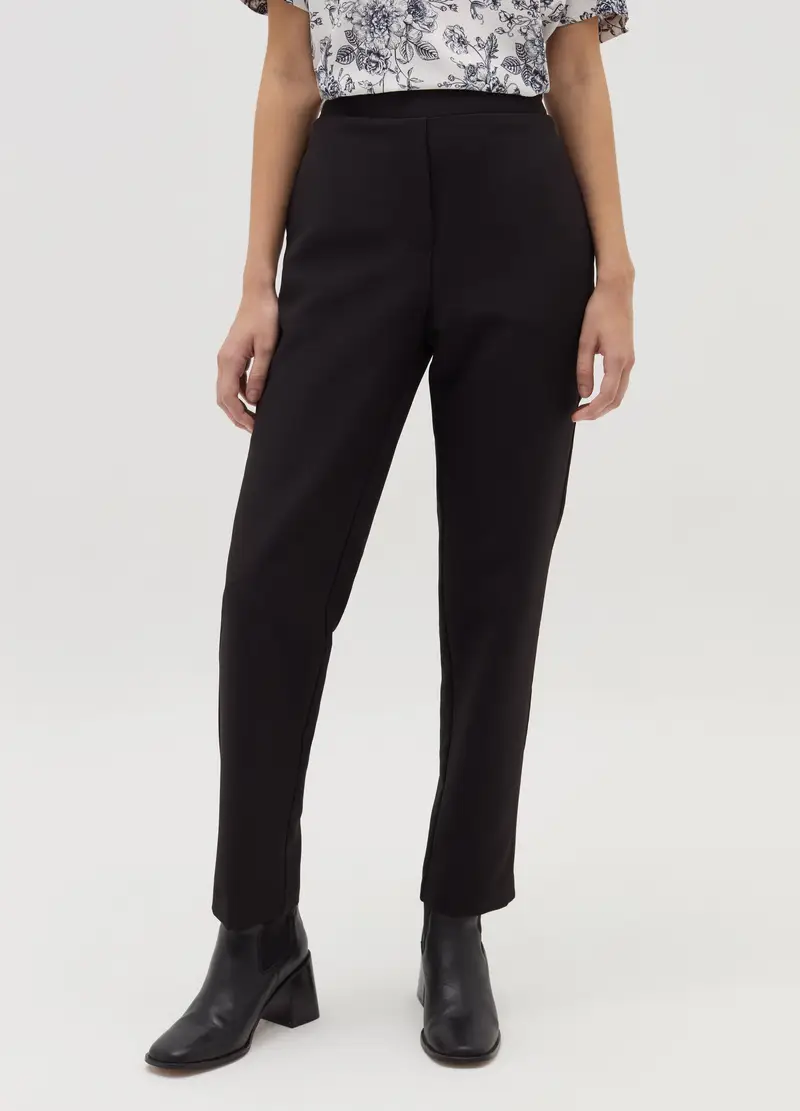Pantalone A Sigaretta Stretch, Donna, Nero miniatura 2