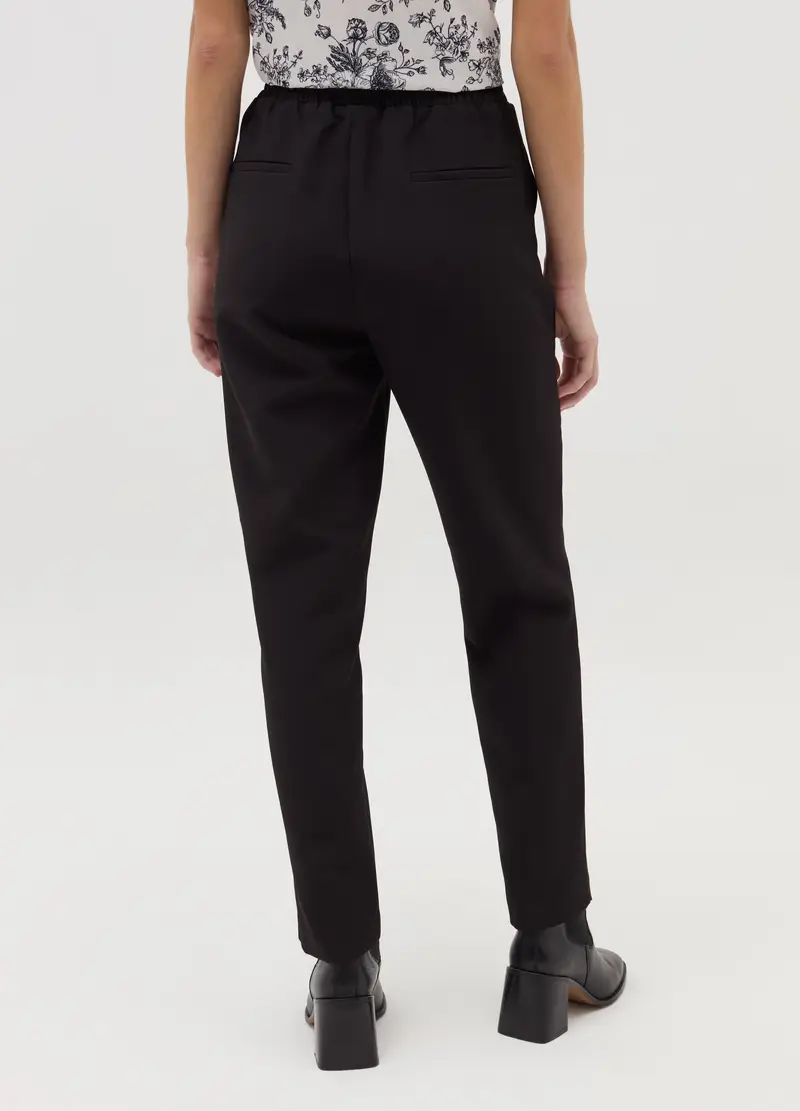 Pantalone A Sigaretta Stretch, Donna, Nero miniatura 3