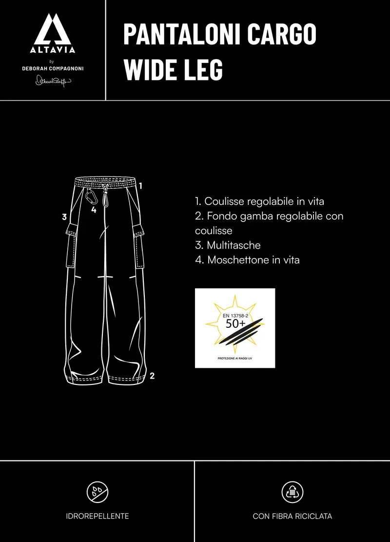 OVS, Pantalone Cargo A Gamba Larga Altavia With Deborah Compagnoni, Donna, Verde, Taglia: L miniatura 2