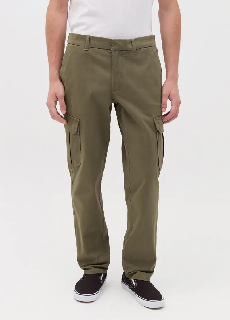 Pantalone Cargo Slim Fit, Uomo, Verde miniatura 2