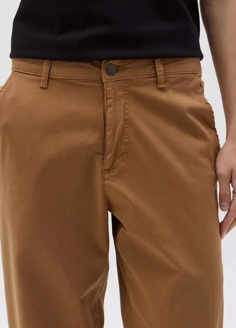 Pantalone Chino Con Risvolti, Donna, Marrone miniatura 3