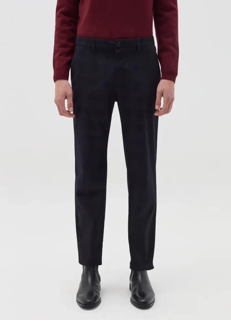 Pantalone Chino In Principe Di Galles, Uomo, Blu miniatura 2