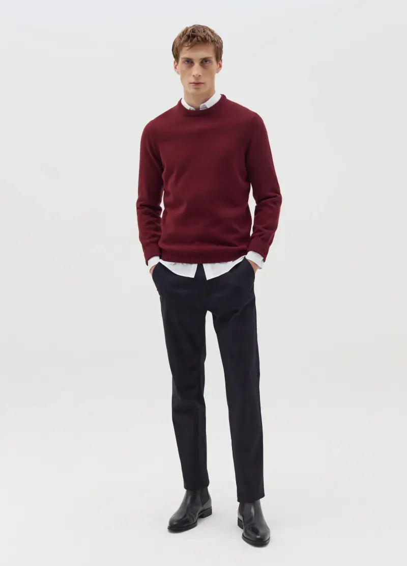 Pantalone Chino In Principe Di Galles, Uomo, Blu