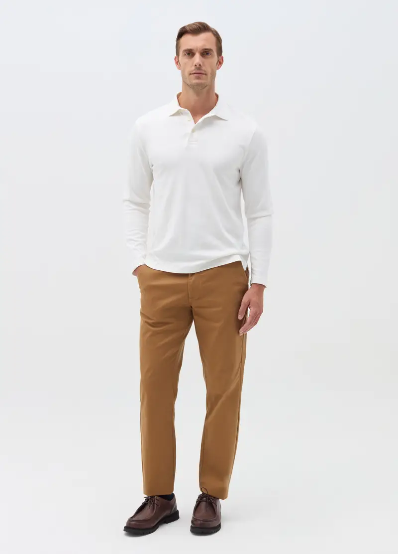 Pantalone Chino Slim Fit, Uomo, Marrone