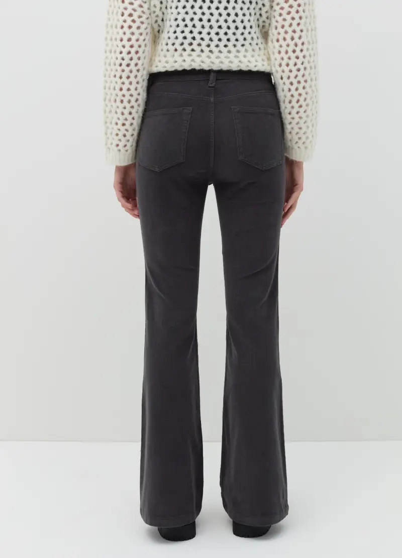 Pantalone Flare Fit In Corduroy, Donna, Grigio miniatura 3