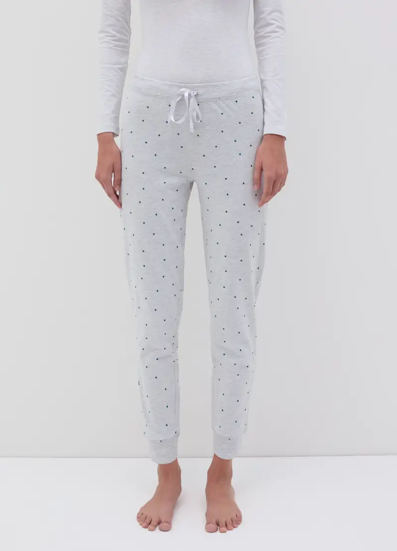 Pantalone Pigiama A Pois, Donna, Grigio miniatura 2