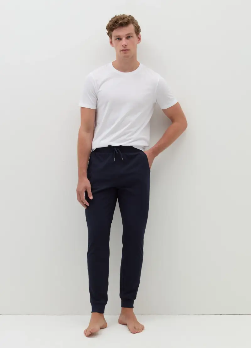 Pantalone Pigiama Con Coulisse, Uomo, Blu