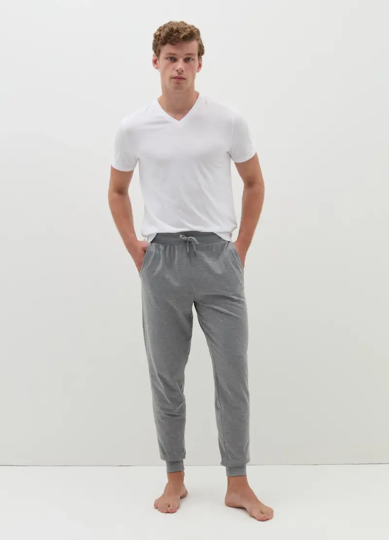 Pantalone Pigiama Con Coulisse, Uomo, Grigio