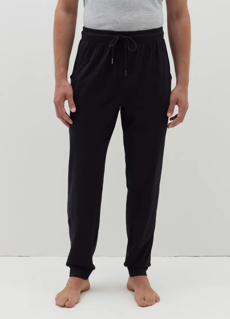 Pantalone Pigiama Con Coulisse, Uomo, Nero miniatura 2