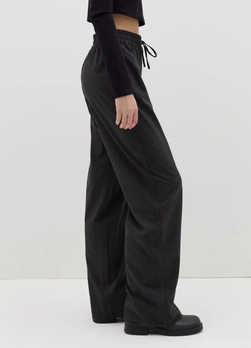 Pantalone Relaxed Fit Con Coulisse, Donna, Grigio miniatura 3