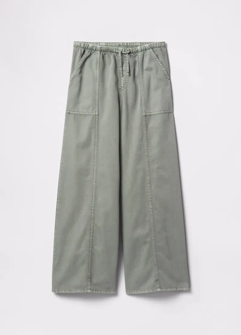 OVS, Pantaloni A Palazzo In Cotone E Lyocell, Bambina, Verde, Taglia: XS miniatura 3