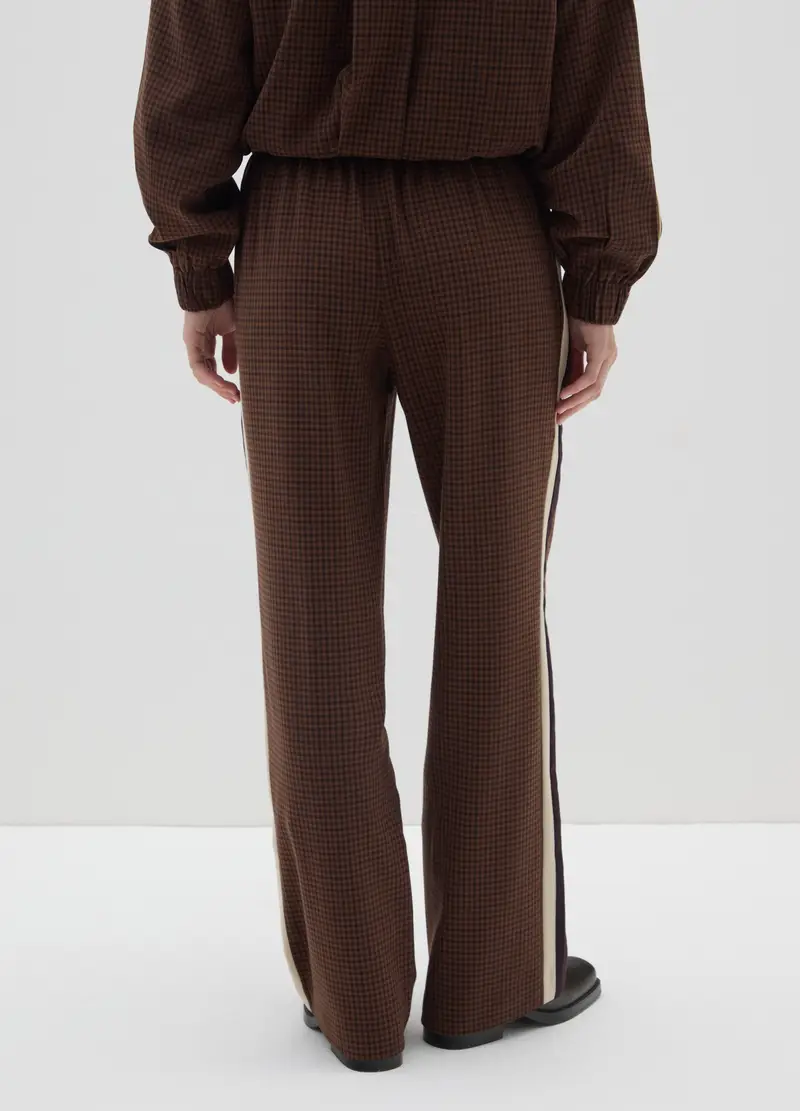 Pantaloni A Quadri Marroni Regular Fit, Donna, Marrone miniatura 3