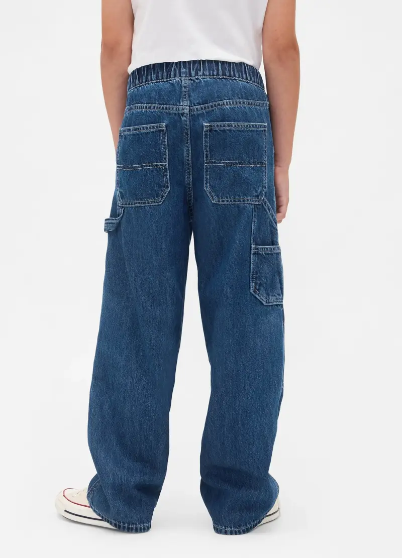 Pantaloni Baggy In Denim Per Ragazzo, Bambino, Blu miniatura 3