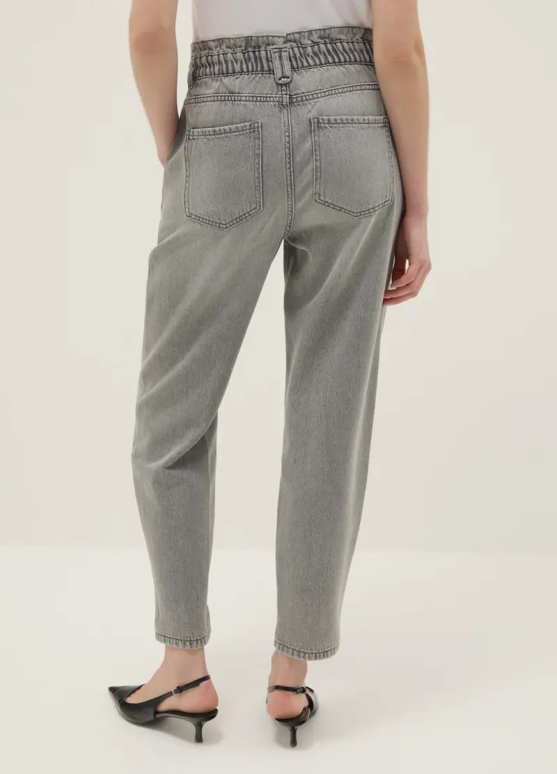 Ovs Pantaloni Baggy Grigio in Puro Cotone Donna miniatura 3