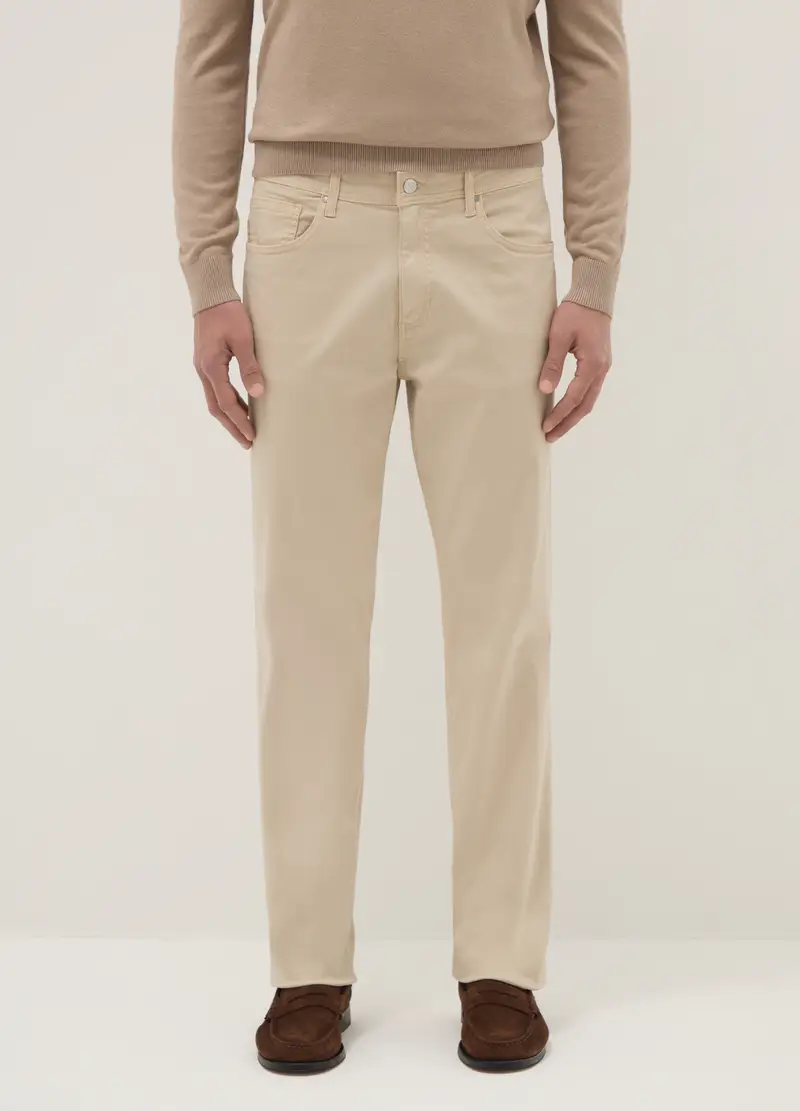 Ovs Pantaloni beige In Cotone Elasticizzato Regular Fit Uomo miniatura 2