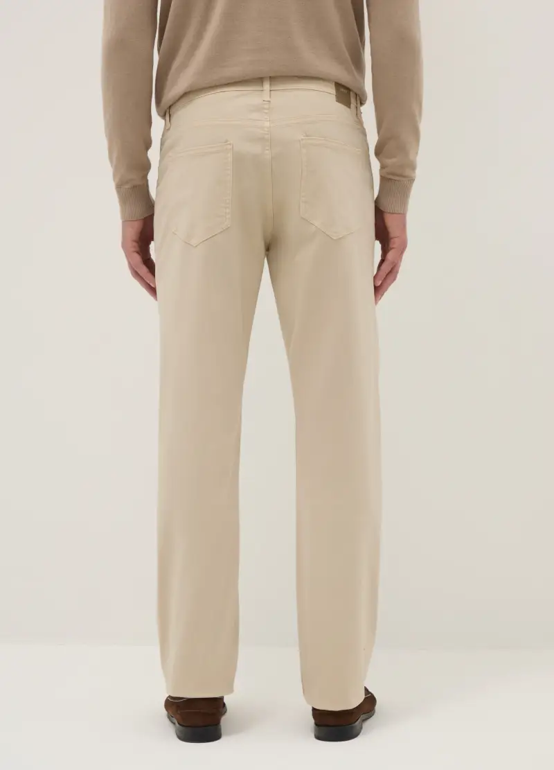 Ovs Pantaloni beige In Cotone Elasticizzato Regular Fit Uomo miniatura 3