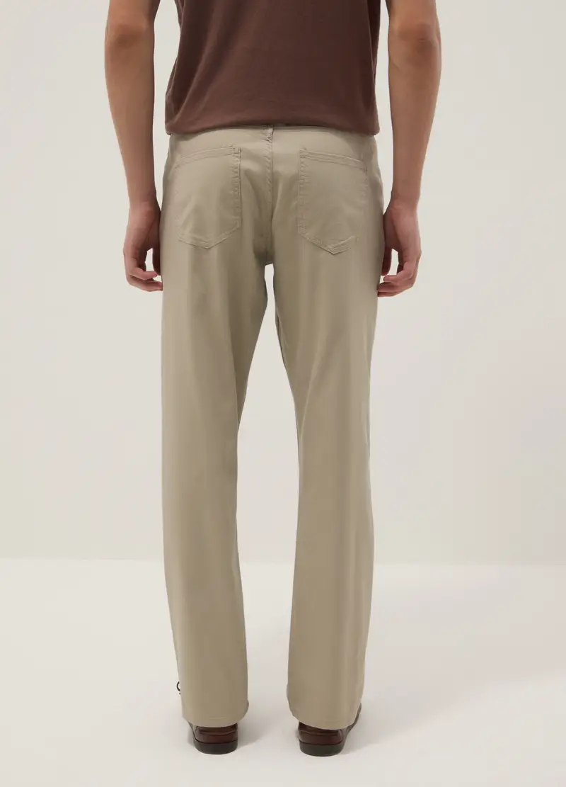 Pantaloni Beige In Cotone Elasticizzato Regular Fit, Uomo, Beige miniatura 3