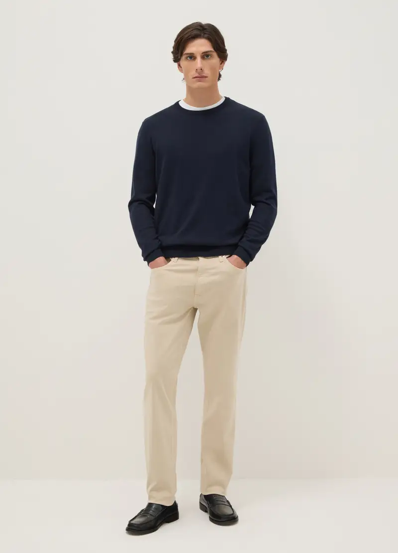 Ovs Pantaloni beige in Cotone Elasticizzato Slim Fit Uomo