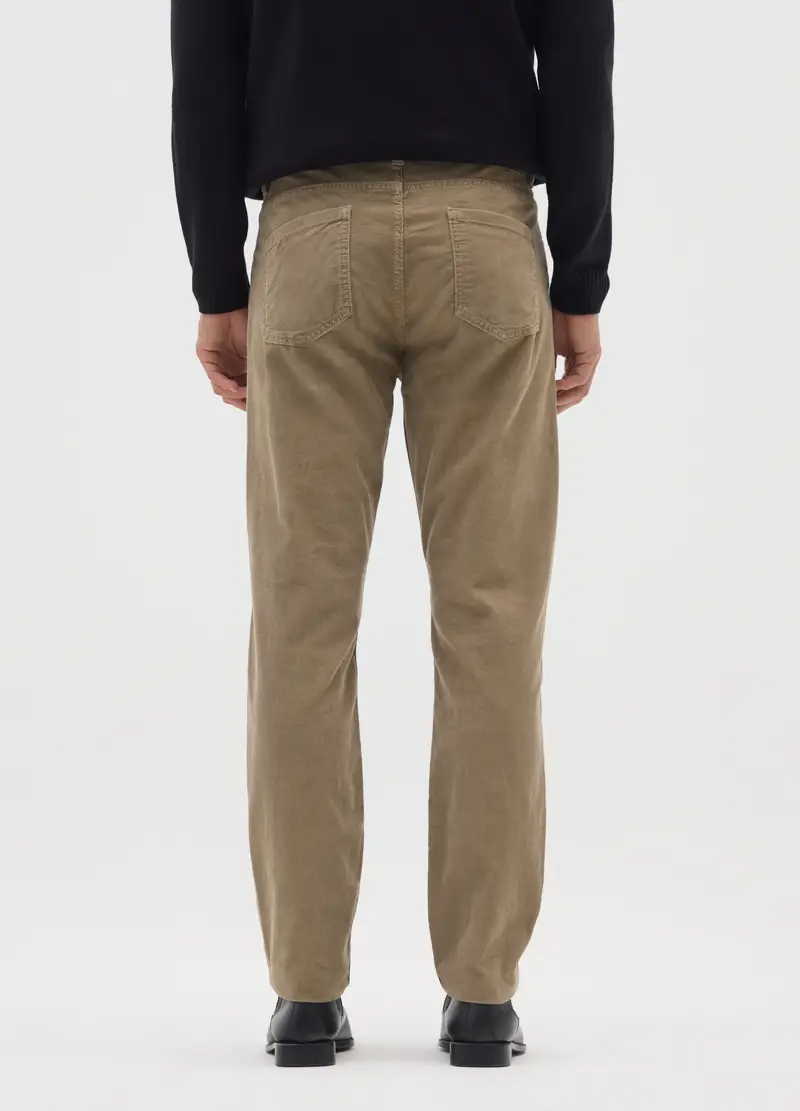 Pantaloni Beige In Velluto A Coste Slim Fit, Uomo, Beige miniatura 3