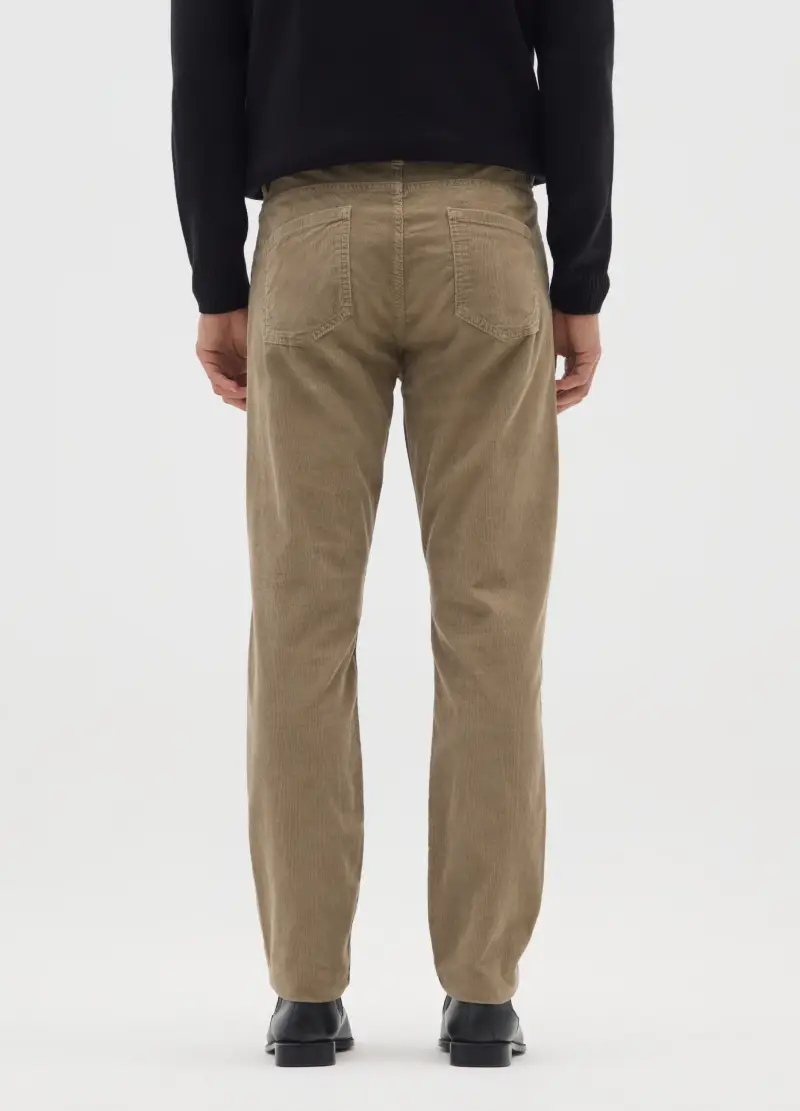 Pantaloni Beige In Velluto A Coste Slim Fit, Uomo, Beige miniatura 3