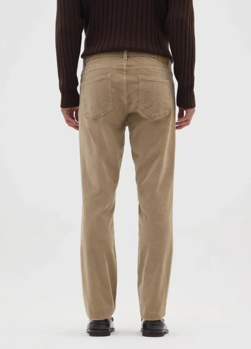 Pantaloni Beige In Velluto A Coste Slim Fit, Uomo, Beige miniatura 3