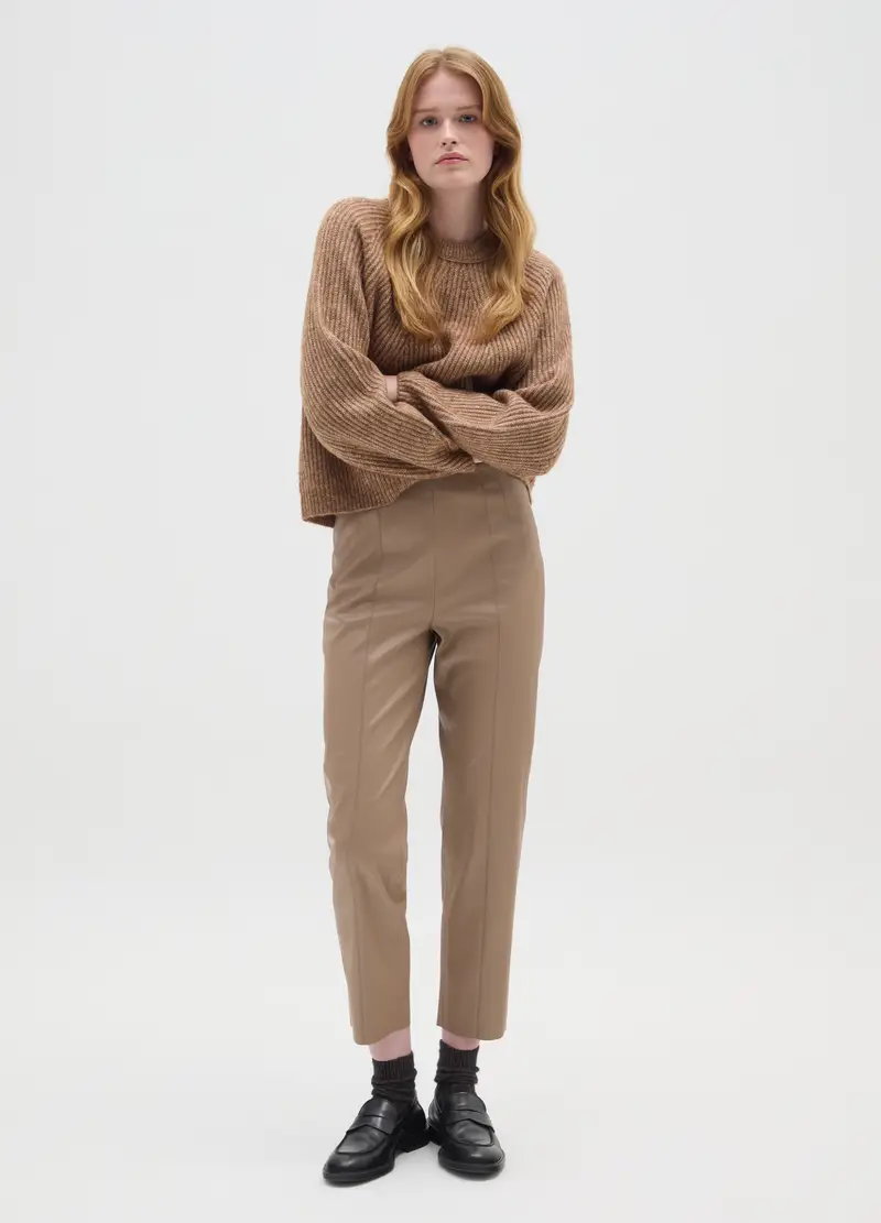 Pantaloni Beige Slim Fit, Donna, Beige