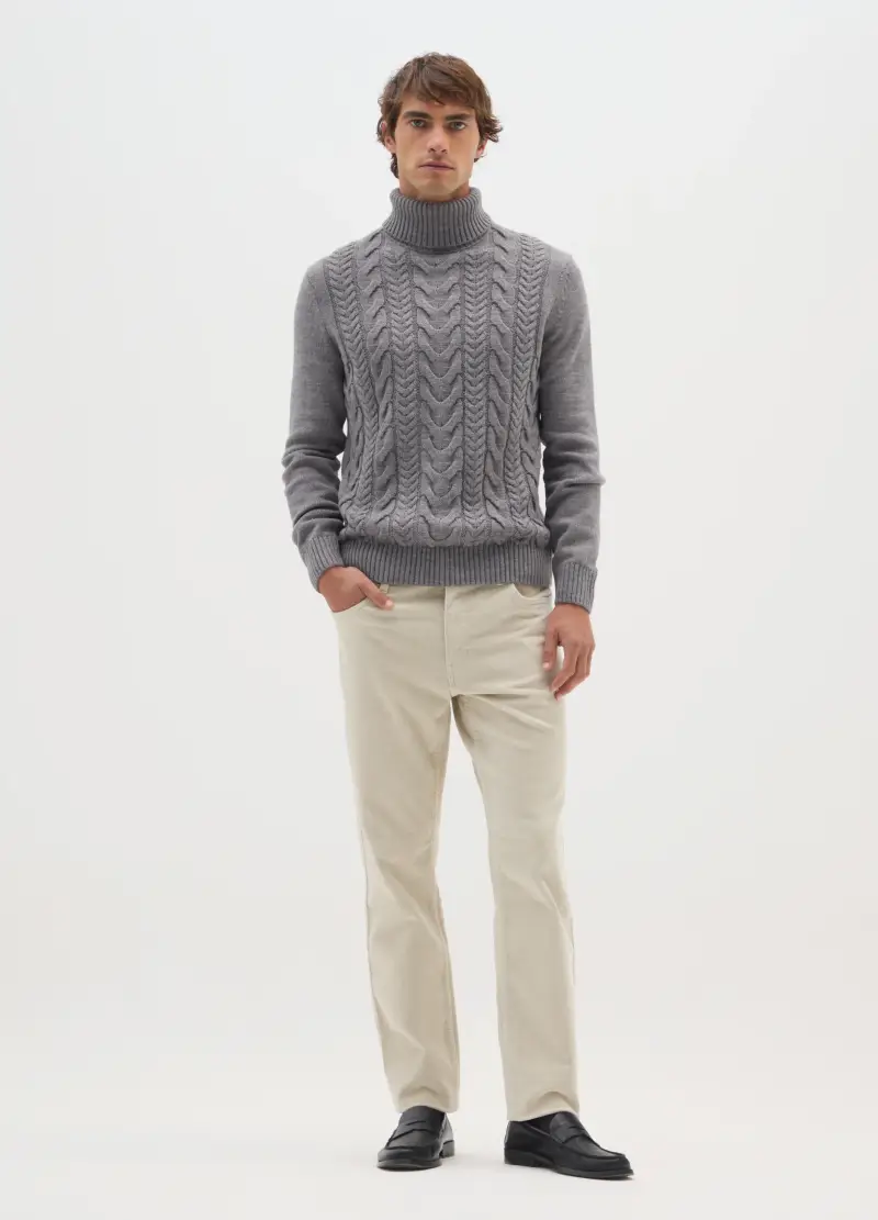 Pantaloni Bianchi In Velluto A Coste Slim Fit, Uomo, Bianco