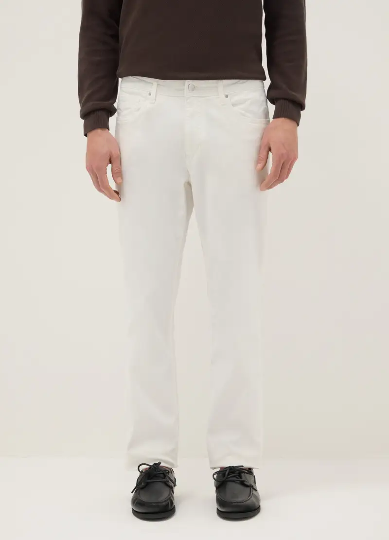 Ovs Pantaloni Slim Fit Bianco in Cotone Elasticizzato Uomo miniatura 2
