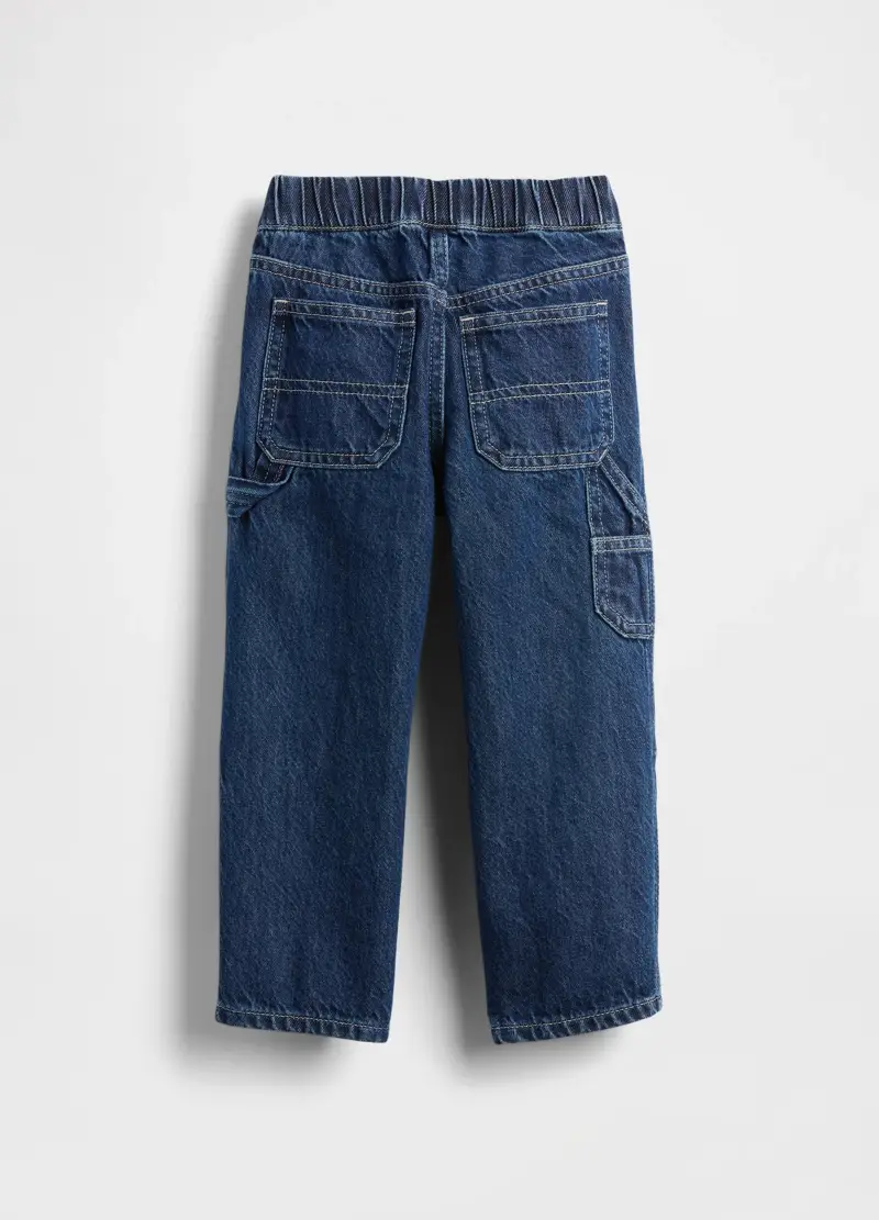 Pantaloni Blu In Denim Per Bambino, Blu miniatura 3