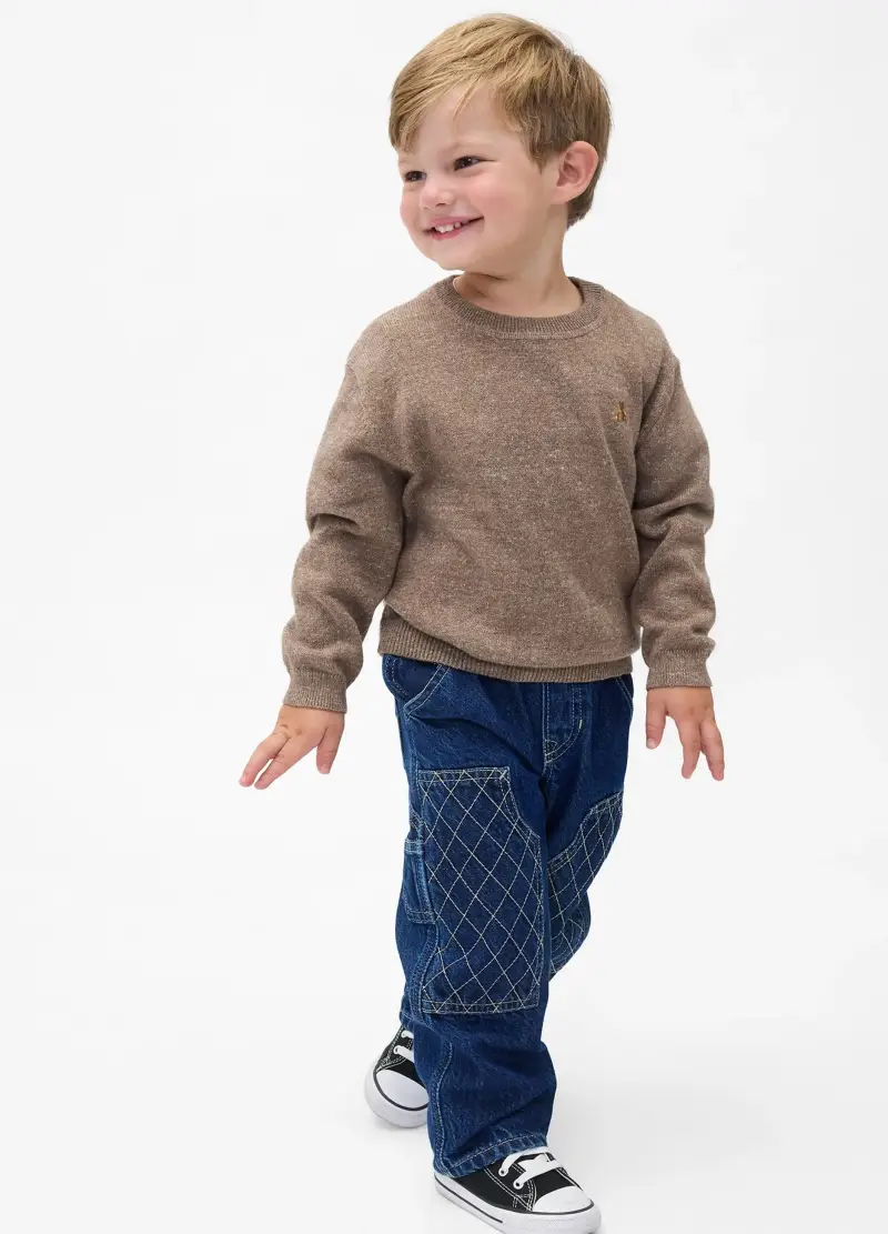 Pantaloni Blu In Denim Per Bambino, Blu