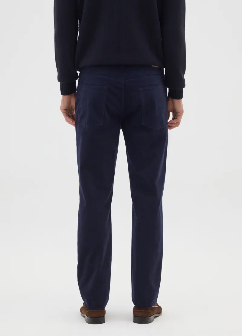 Pantaloni Blu In Velluto A Coste Slim Fit, Uomo, Blu miniatura 3