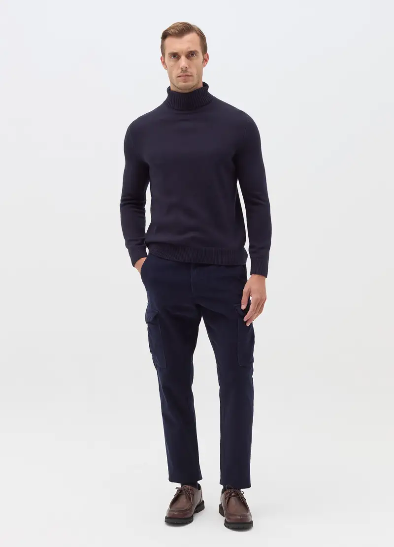Pantaloni Cargo Blu In Velluto A Coste The Iconic Pants, Uomo, Blu